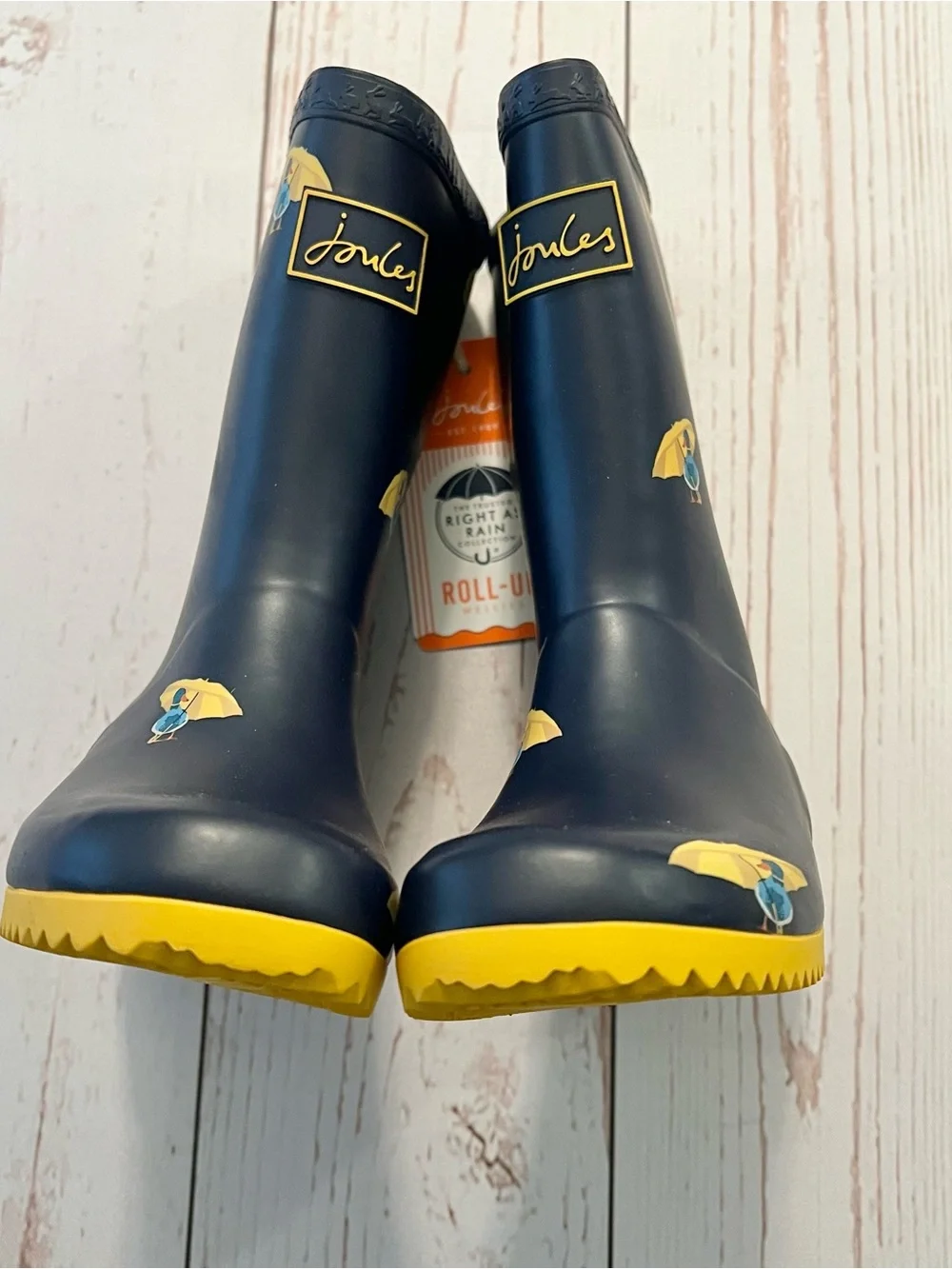 NIB - Joules - Junior Navy Duck Roll Up Wellies